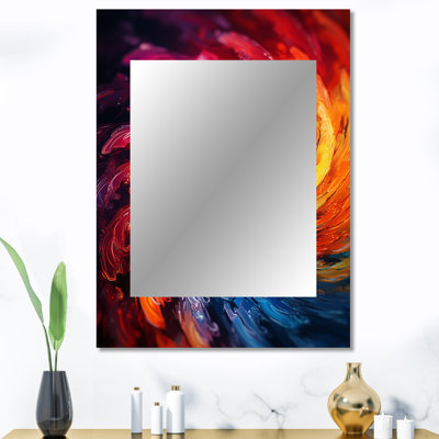 ColorfulFloral Fractal Spiral II - miroir mural fractal, miroir décoratif moderne, impression d'art en métal