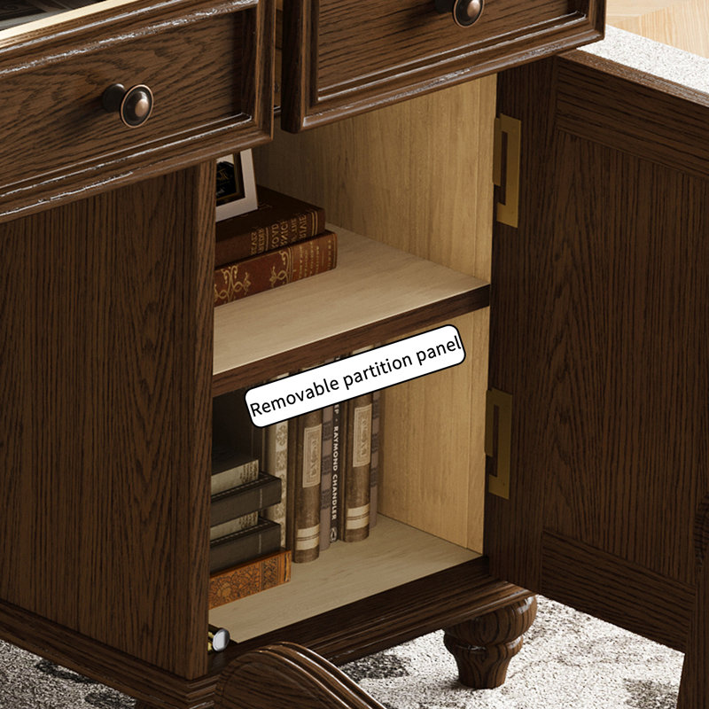 Amelyne 30.11" H x 66.92" W x 29.92" D Solid Wood Executive Desk, 30.11" H x 66.92" W x 29.92" D