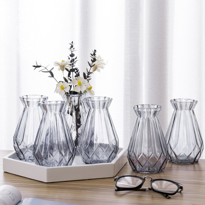 Glass Table Vase, Grey