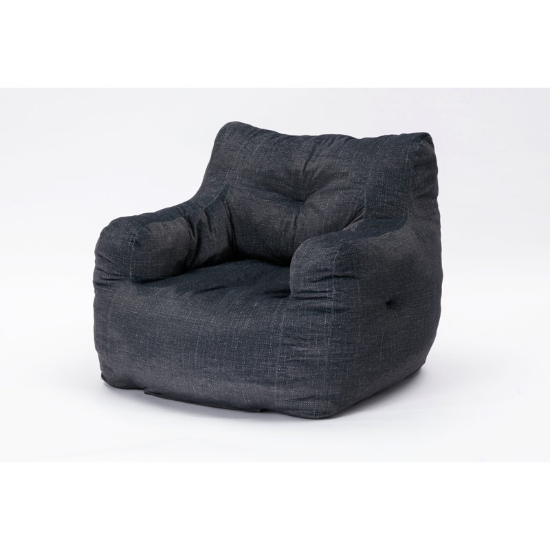 Fabric Bean Bag Chairs, Dark Gray Cotton Blend