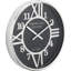 Silver Metal and Black Round Wall Clock
