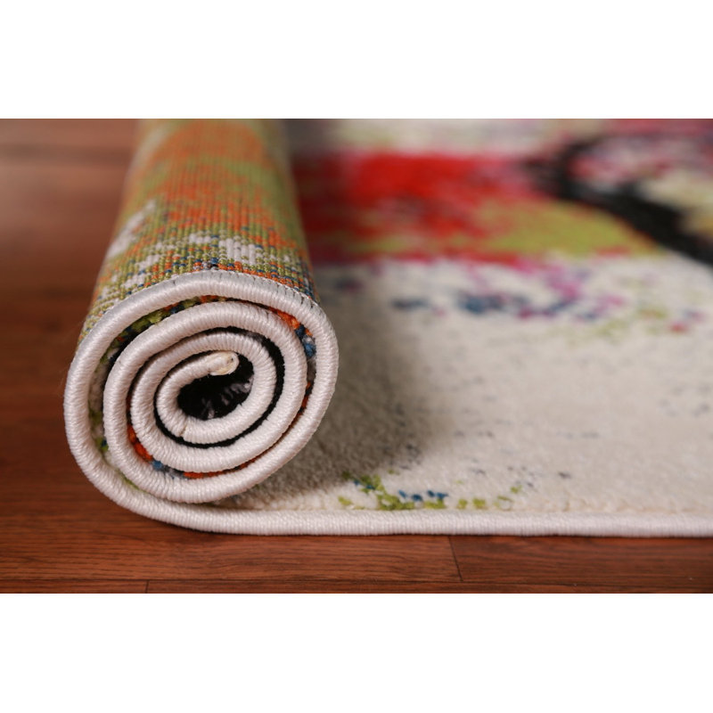 Tapis turc transitionnel coloré abstrait 4 x 6