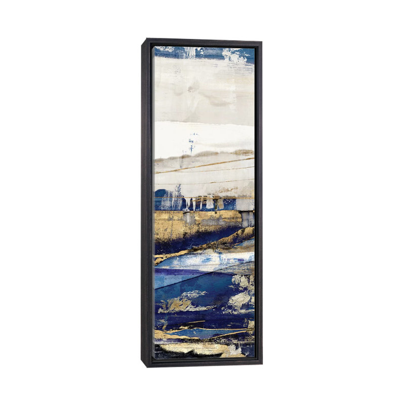 Ultramarine II par Isabelle Z - reproduction d'art, Toile avec cadre noir patiné, H 60 po x l 20 po x P 1,5 po