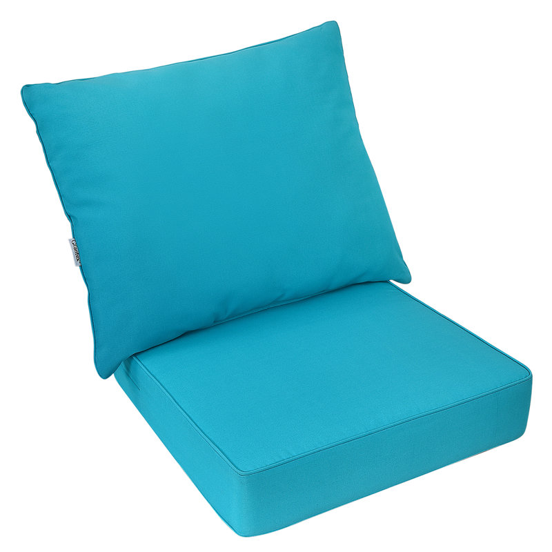 Outdoor 6'' Lounge Chair Seat / Back Cushion, Turquoise