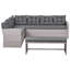 8 Seater Garden Corner Sofa with Bench Grey VITERBO