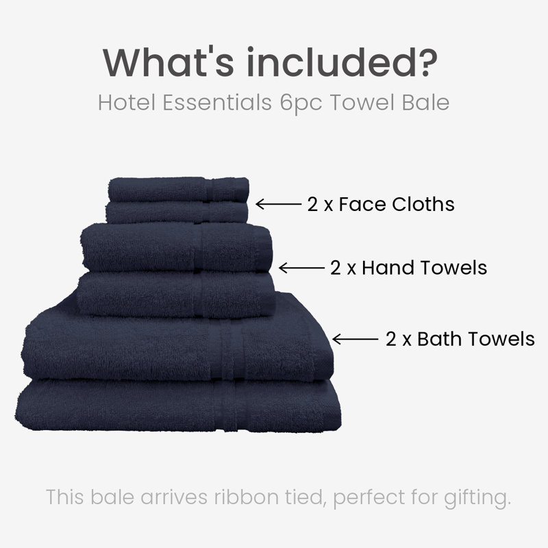 Chilson Essentials 6 Piece Towel Bale Set, Navy