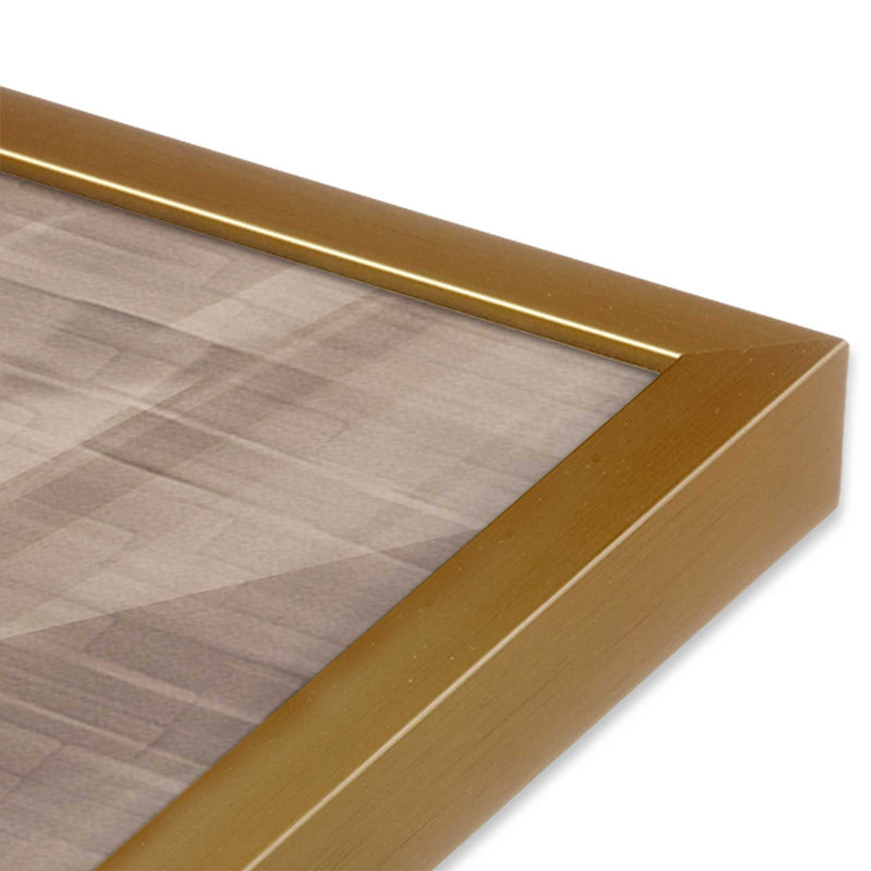 Carrés de Sienne I, Cadre simple en or poli, H 25,25 po x l 37,25 po