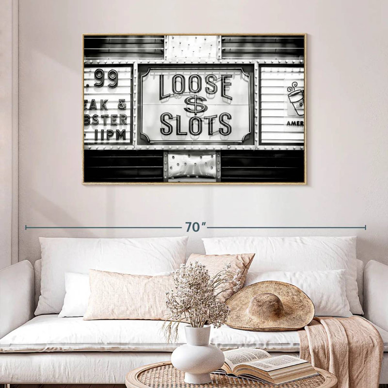 Loose Dollar Machines à sous, Cadre flottant en bois naturel, 46 po x 31 po