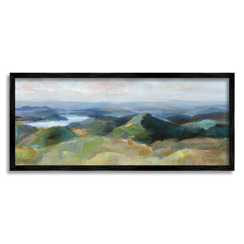 Cadre flottant, reproduction d'art sur bois, H 10 po x l 24 po x P 1,5 po, Giclée encadrée noir minuit