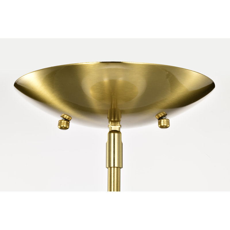 Zylo Semi-flush Mount Metal Ceiling Lamp With Glass Shade, Brass, White