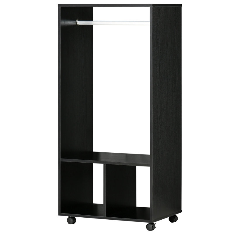 Makenley 60cm Rolling Clothing Rack, Black