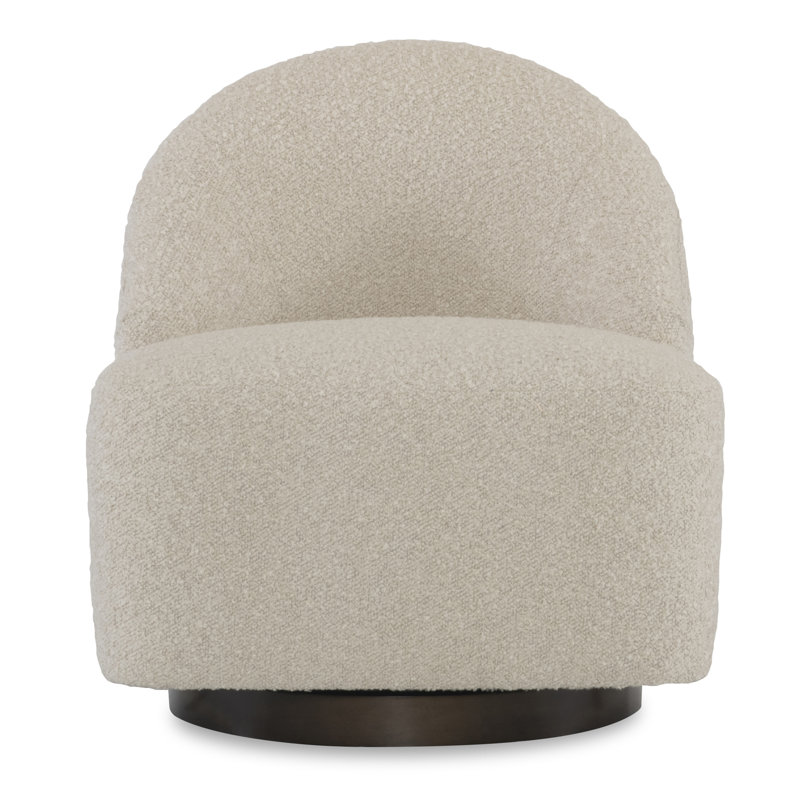 Remi Upholstered Swivel Slipper Chair, Loopy Parchment
