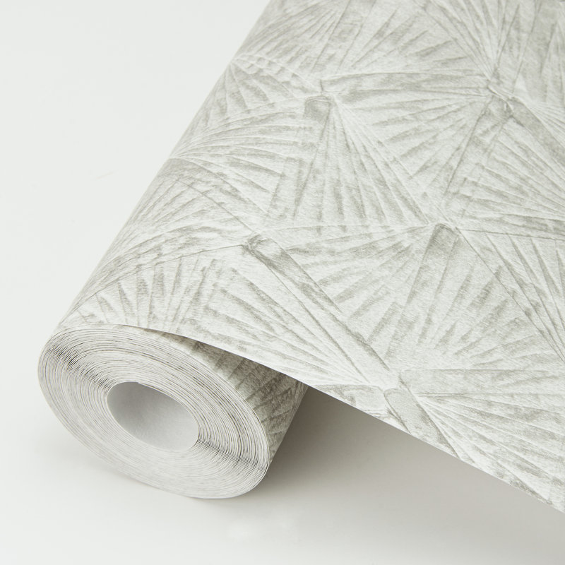 Geometric Metallic Wallpaper Roll, Platinum
