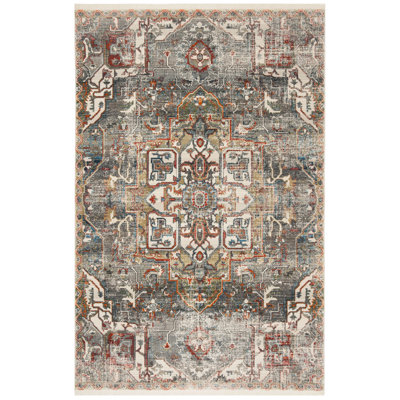 Tapis gris anthracite / olive Ehtan