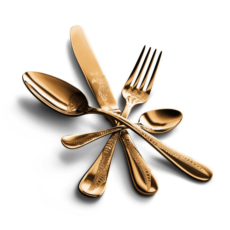 Caccia  24-Piece Cutlery Set, Gold