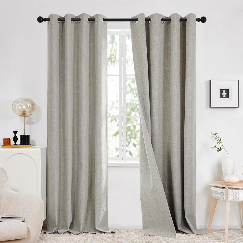 Blackout Curtain Panel Pair, 168cm Width x 229cm Drop, Grey