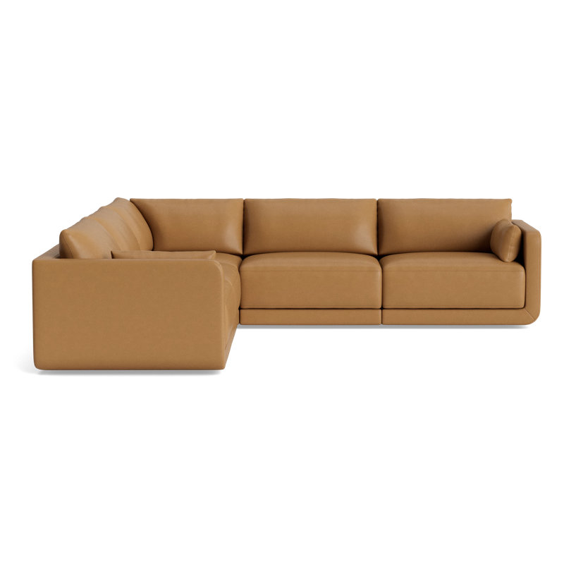 Eva Leather Modular Sectional, Leather - Butterscotch