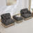 Deep Seat Chenille Sofas, Modern Leopard Modular Ottoman For Home
