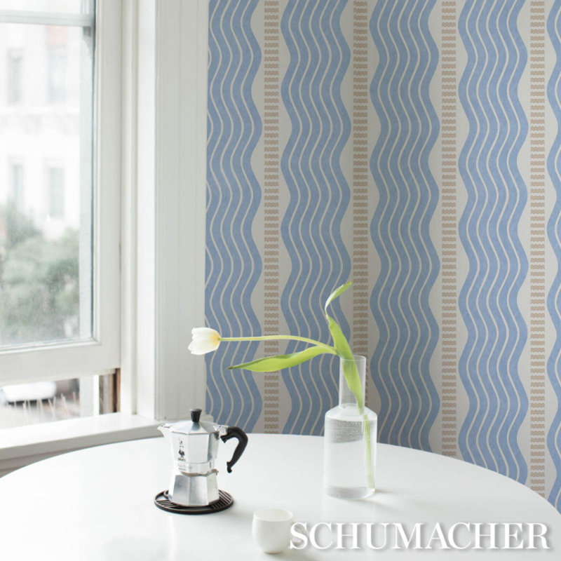 Sina Stripe Wallpaper, Blue