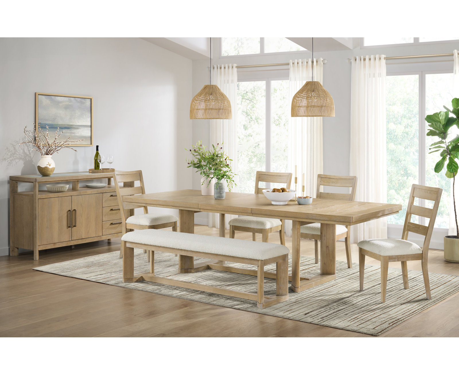 Danity 80'' Wide Dining Table with Leaf, Natural