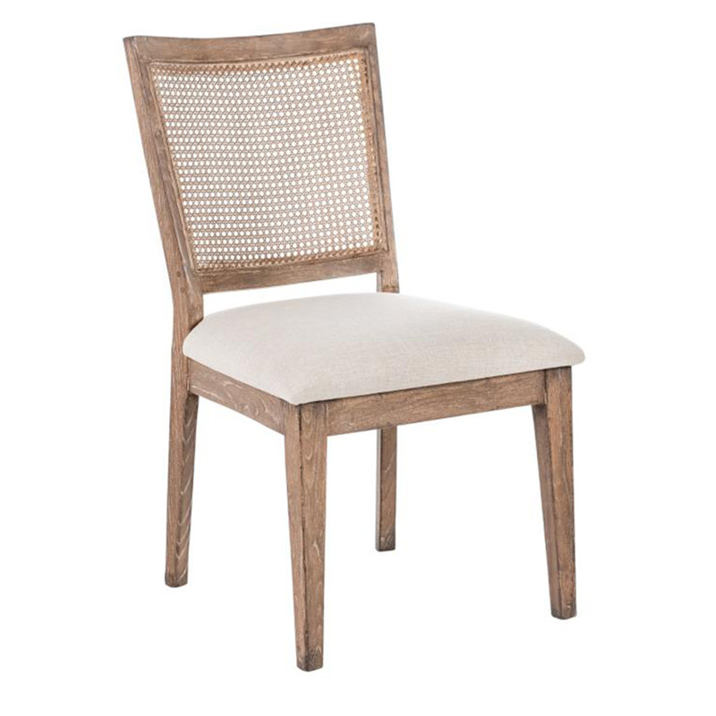 Ensemble de 2 chaises d'appoint Mary, blanc, orme naturel classique