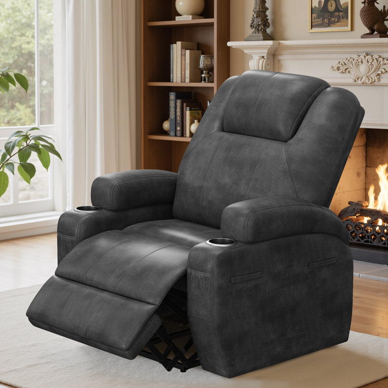 Modern Aesthetics and Intelligent Massage,Ergonomic Height-Adjustable Sofa and Lounge Chair - 8-Point Zoned Massage/Minimalist Installation/Double Cup Holder and Storage Bag