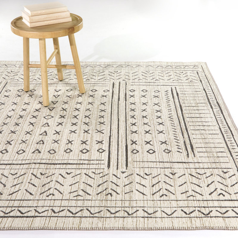 Tapis transitionnel crème Geike, Rectangle 5 pi 3 po x 7 pi