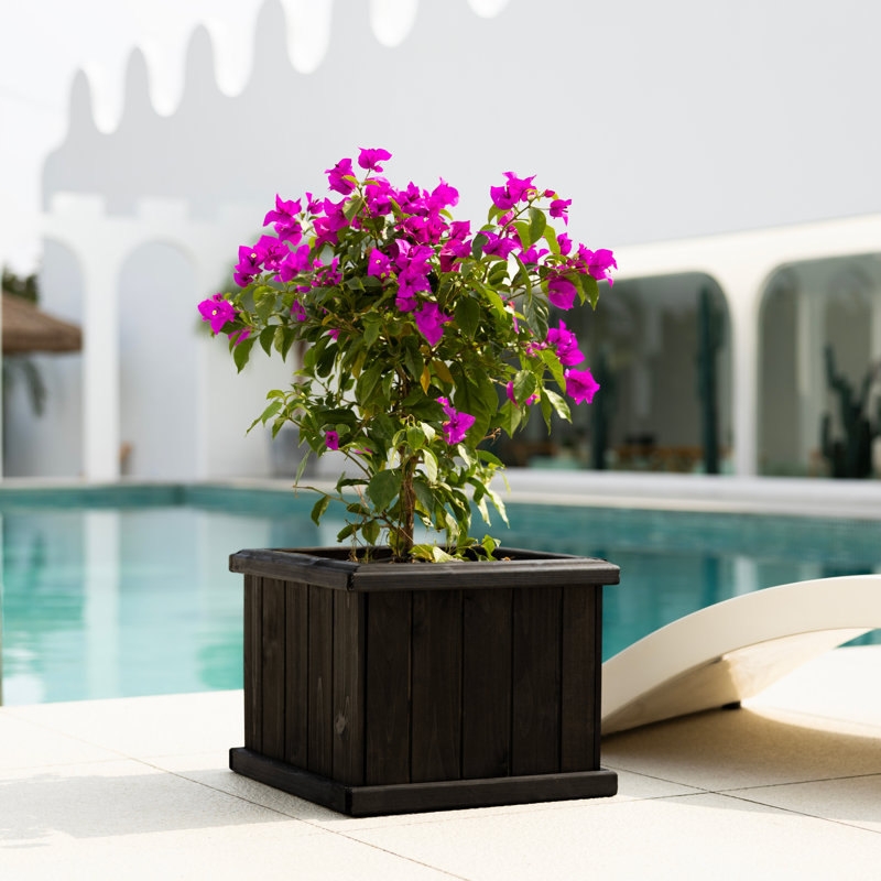 Boîte à fleurs en bois pour jardin Barros, Noir