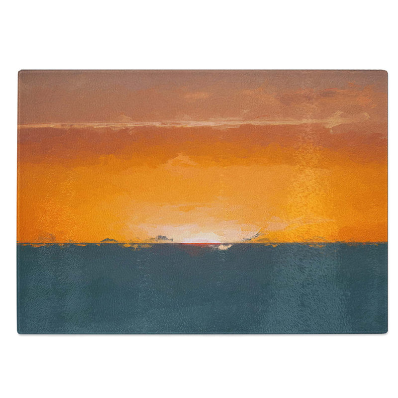 Tempered Glass Sunrise Horizon Chopping Board, 28.5 cm W x 20 cm L