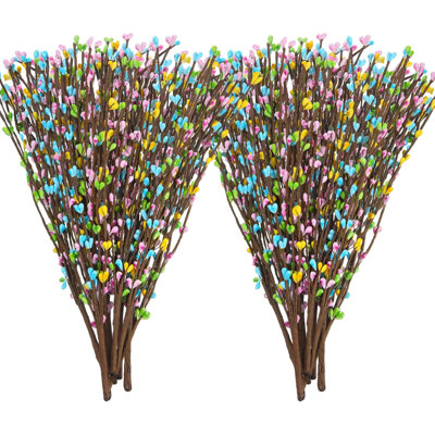 15 Packs Easter Berry Garland Artificial Sprays Wire Spring Pip Berry Decorative Garland Picks Floral Pip Picks Stems For Easter Crafts Floral Arrangement Wreath Making