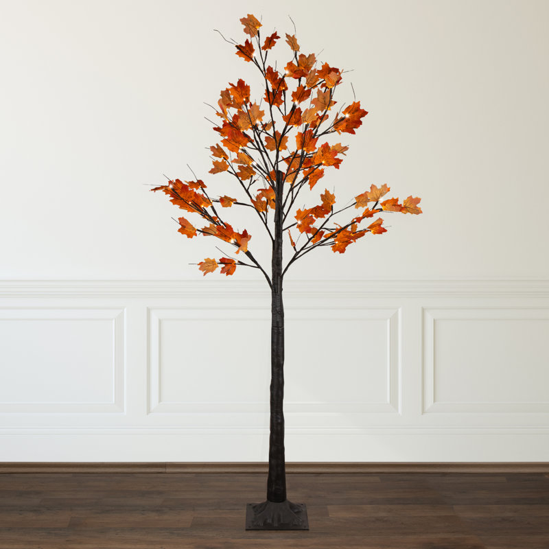 6' Warm White LED Lighted Fall Maple Tree with Bendable Branches