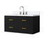 Meuble-lavabo noir 36 po x 22 po - comptoir en quartz blanc et robinet inclus X P 22 po-395049566