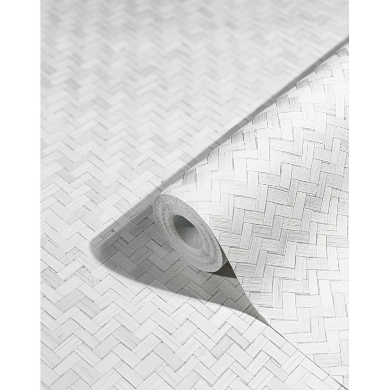 Rouleau de papier peint texturé L 33 pi x l 21 po Jomari, Blanc
