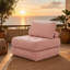 Pouf pliable une place en velours côtelé rose de 160 cm, canapé moelleux et confortable pour salon, chambre et dortoir.