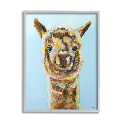 «Happy Llama Farm Animal Face», art de la giclée par Jen Seeley