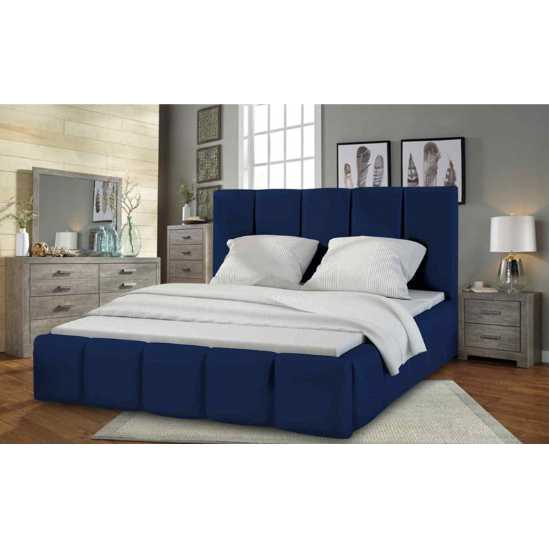 Upholstered Bed, Single (3'), Blue