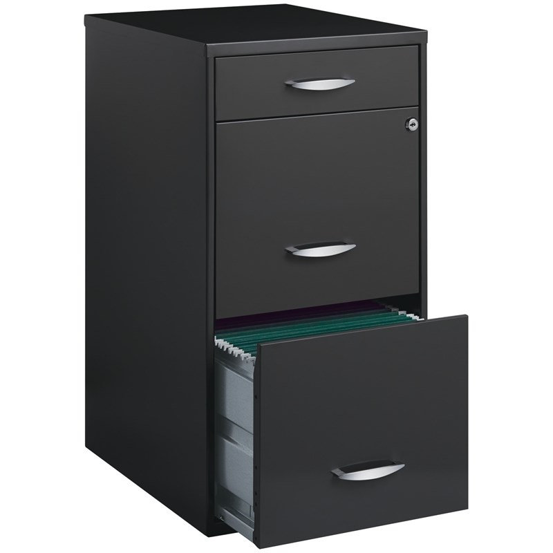 Classeur vertical en métal 3 tiroirs pré-assemblé, Gris anthracite