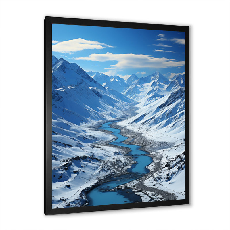 Burchinal Alaska Glacial Flow II - impression, H 20 po x l 12 po x P 1 po, Cadre photo noir
