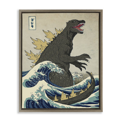 Nautical Godzilla Eastern Style Illustration