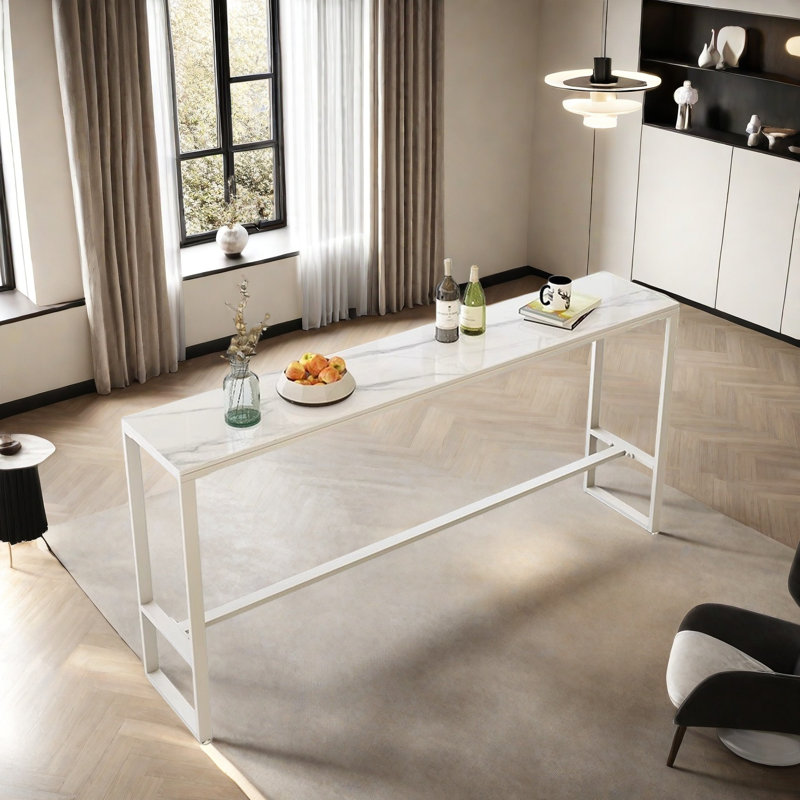  Table de salle à manger Hesser, Blanc, H 41,3 po x L 55,1 po x l 15,7 po