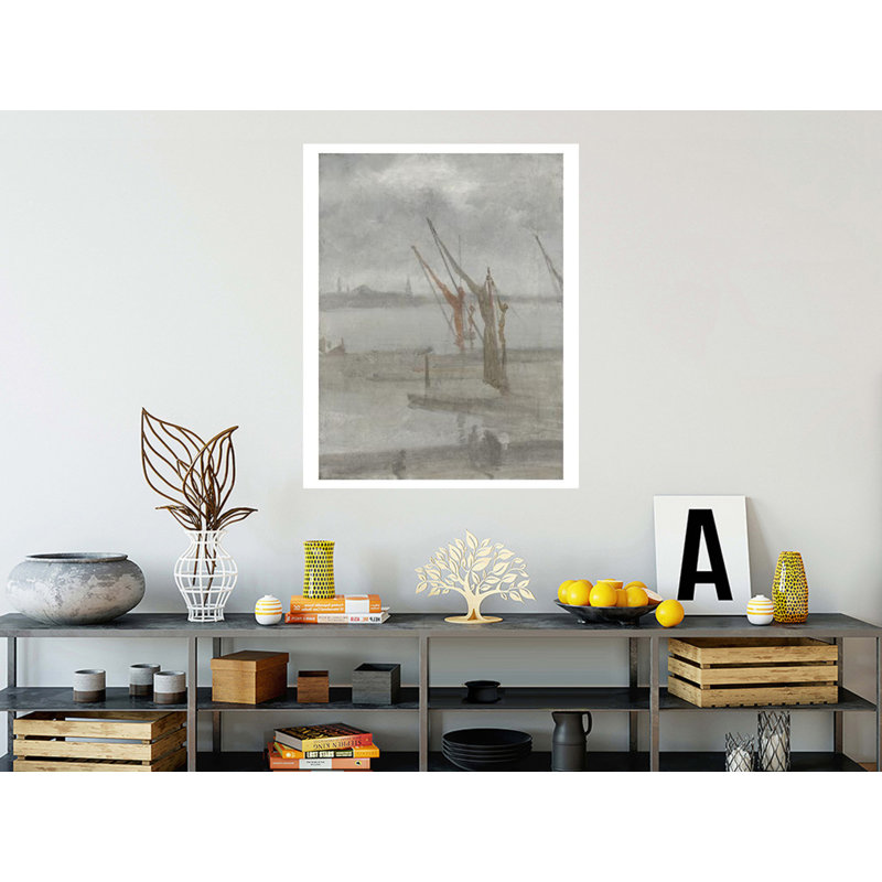 Gris et argent: Chelsea Wharf par James McNeill Whistler - Impression Giclée, H 40 po x l 32 po