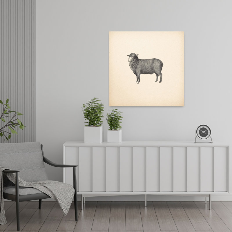 «Down On The Farm II No Words», paysage abstrait rétro, art naturel, H 24 po x l 24 po