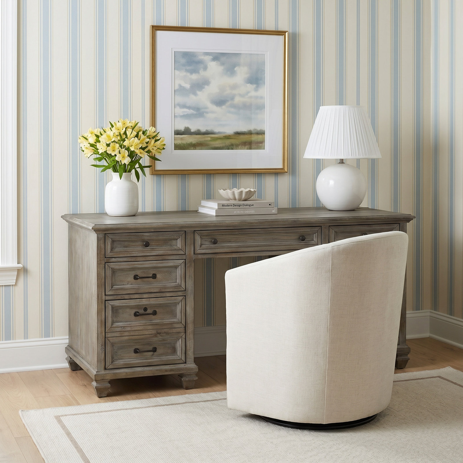 Kerey 66" Executive Desk, Dove Tail Gray