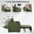 87''W 3-In-1 Convertible Sleeper Chair Bed, 3-Section Extra Length Adjustable Backrest  With 2 Cushions & Storage Bag-1712303263
