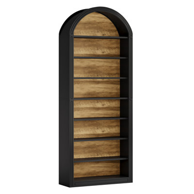 Étagère de rangement ouverte 79,53 "à 8 niveaux noir et brun pour salon