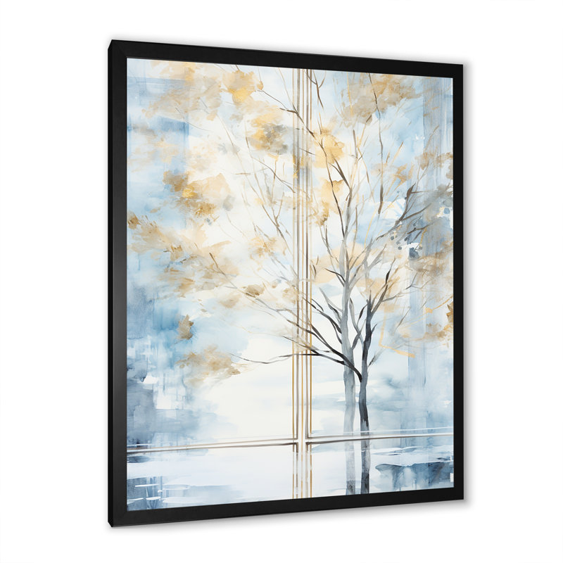 «White Forest Window View - Farmhouse Windows», art mural, H 20 po x l 12 po x P 1 po, Cadre simple noir