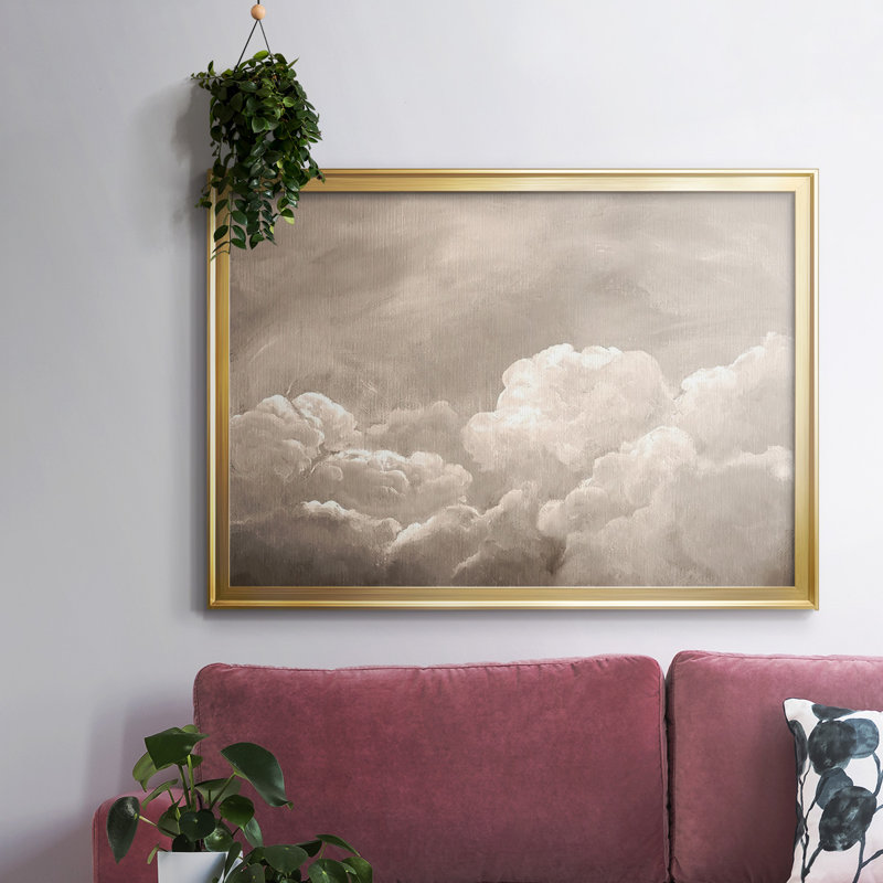 «Painted Clouds I», reproduction d'art sur toile, H 26 po x l 38 po x P 1,5 po, Or