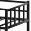 Lit superposé en métal avec glissade, teinte noire, peu encombrant pour les petites chambres à coucher, garde-corps, glissière à assemblage rapide, espaces compacts d'apparence, lit superposé, facile à compléter