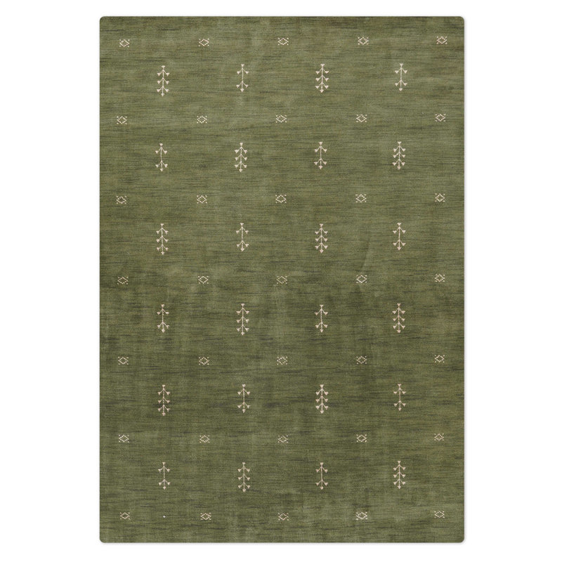 Tapis écologiques en laine tissée à la main Nieve, Rectangulaire 3 pi x 5 pi