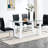 Elegant Rectangular Glass Dining Table With White , Adding A Classy Touch To Your Space Stylish 0.4" Tempered Top And Bracket For Chic Look